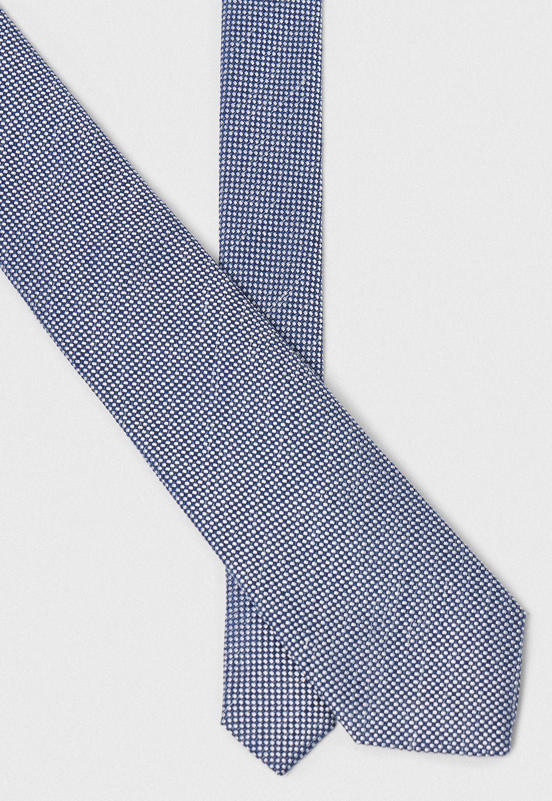 Corbata Hombre Formal Algodón Liso Travel Azul-1