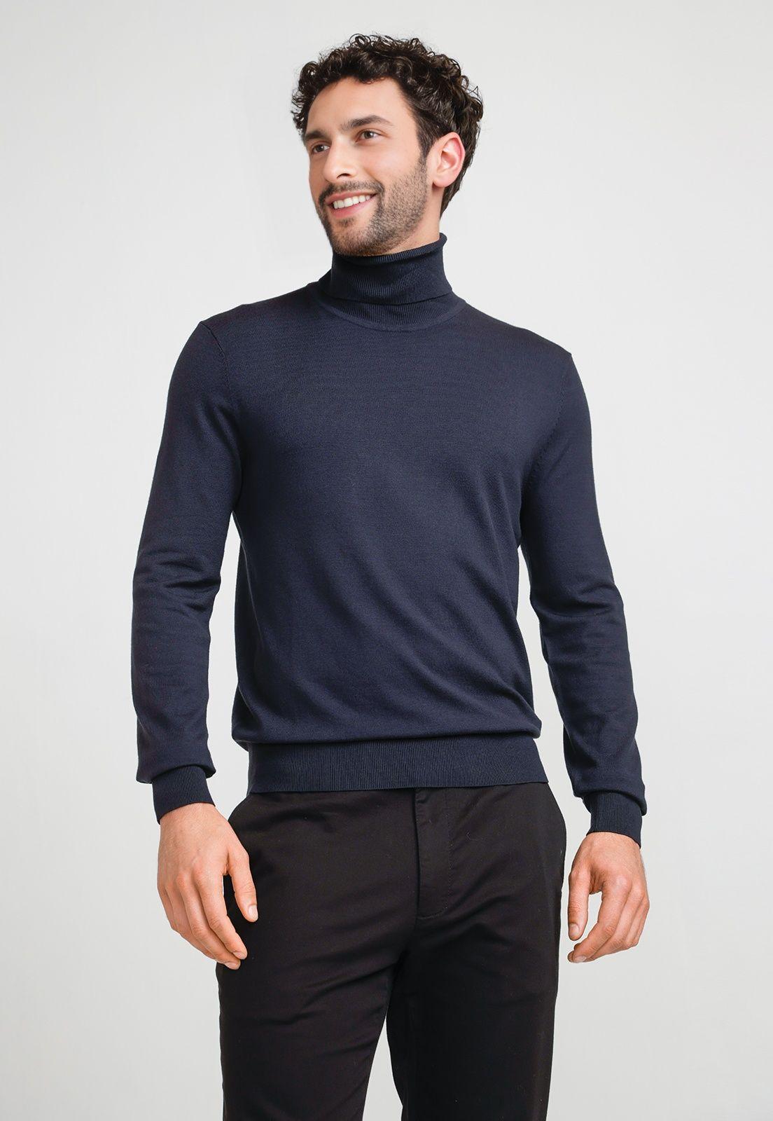 Sweater Cuello Alto Navy Hombre-0