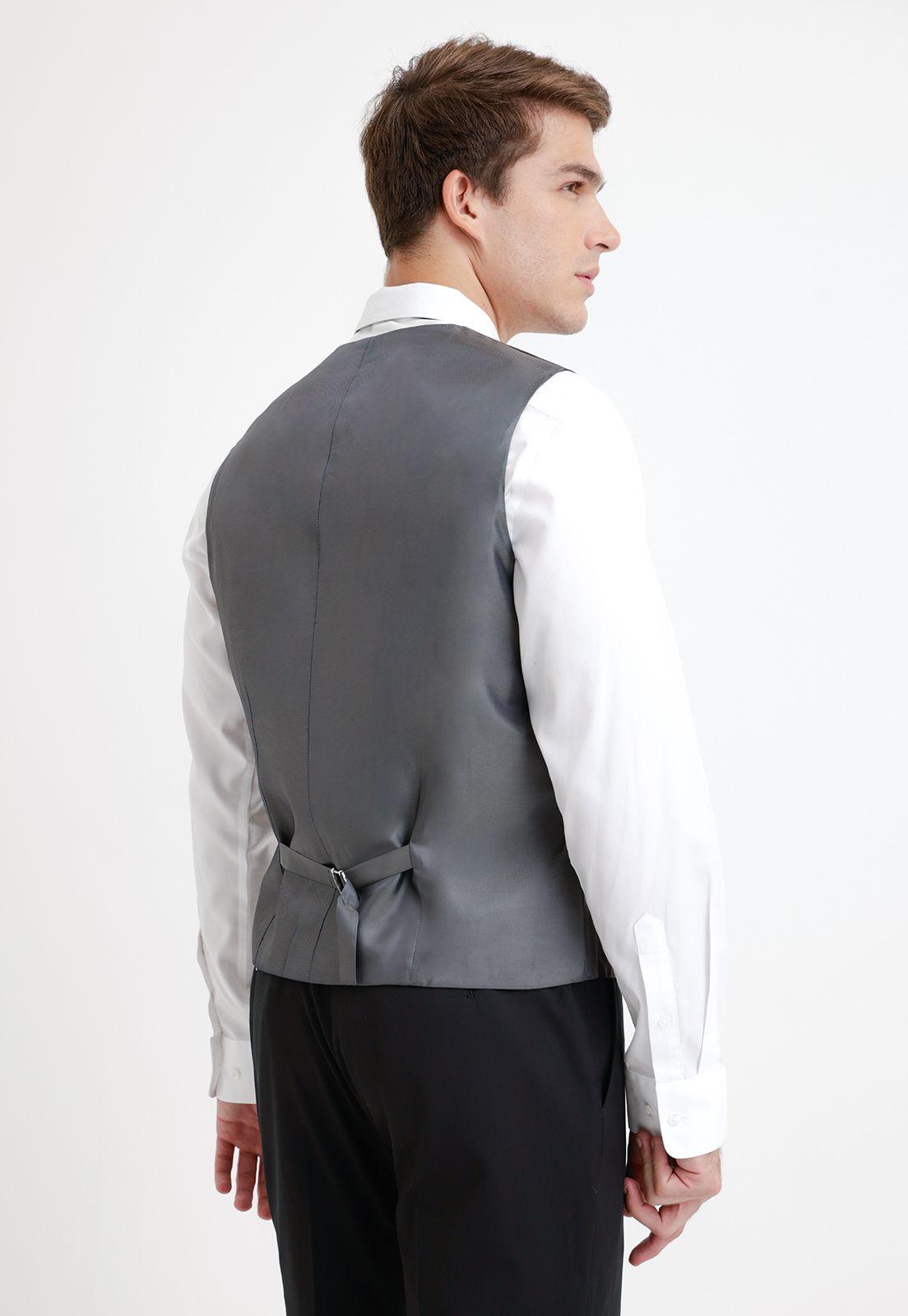 Gillet Formal Hombre Seda Liso Regular & Co Marengo-1