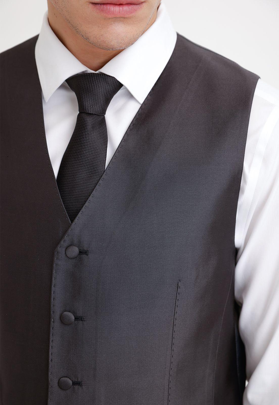 Gillet Formal Hombre Seda Liso Regular & Co Marengo-2