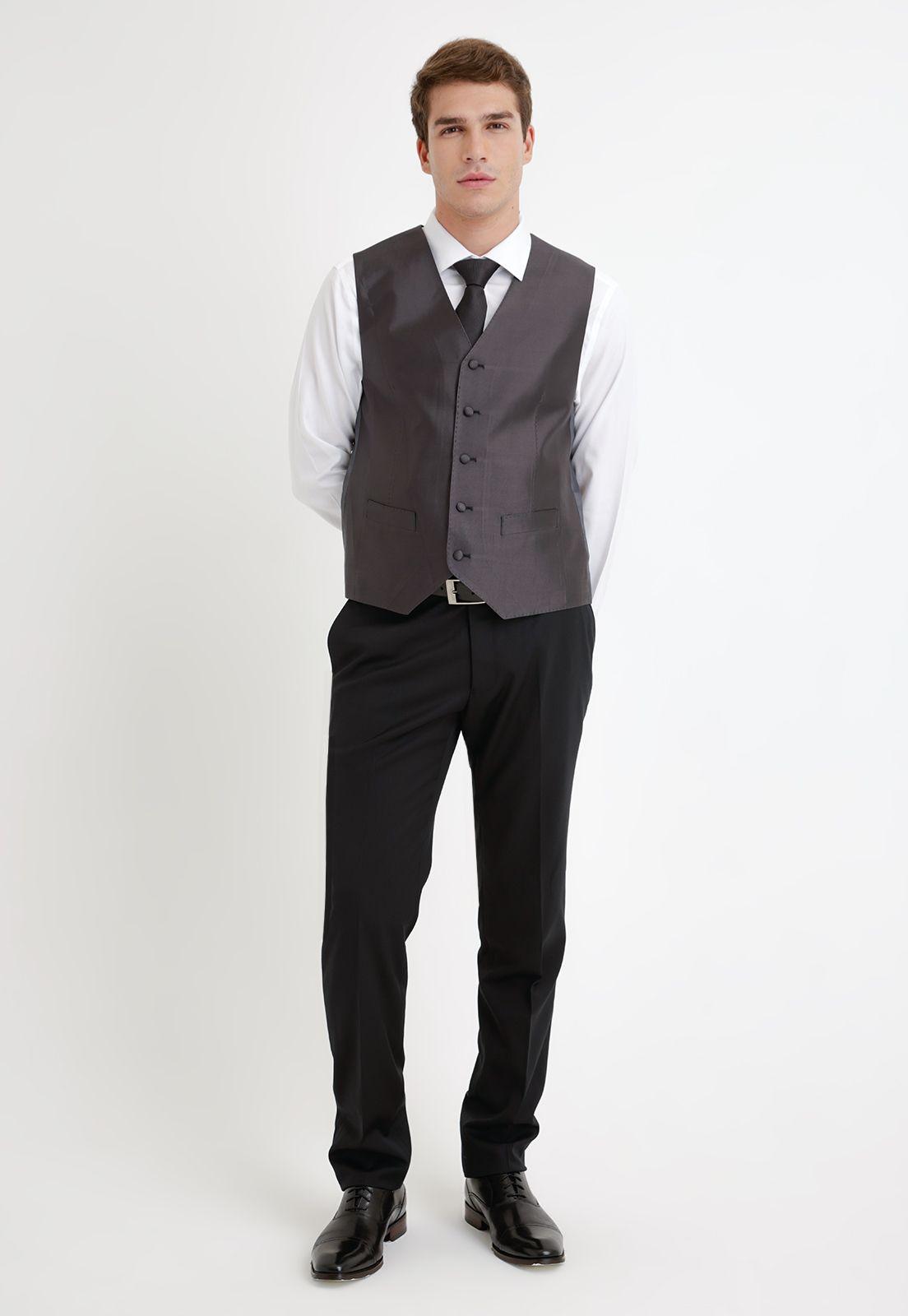 Gillet Formal Hombre Seda Liso Regular & Co Marengo-3