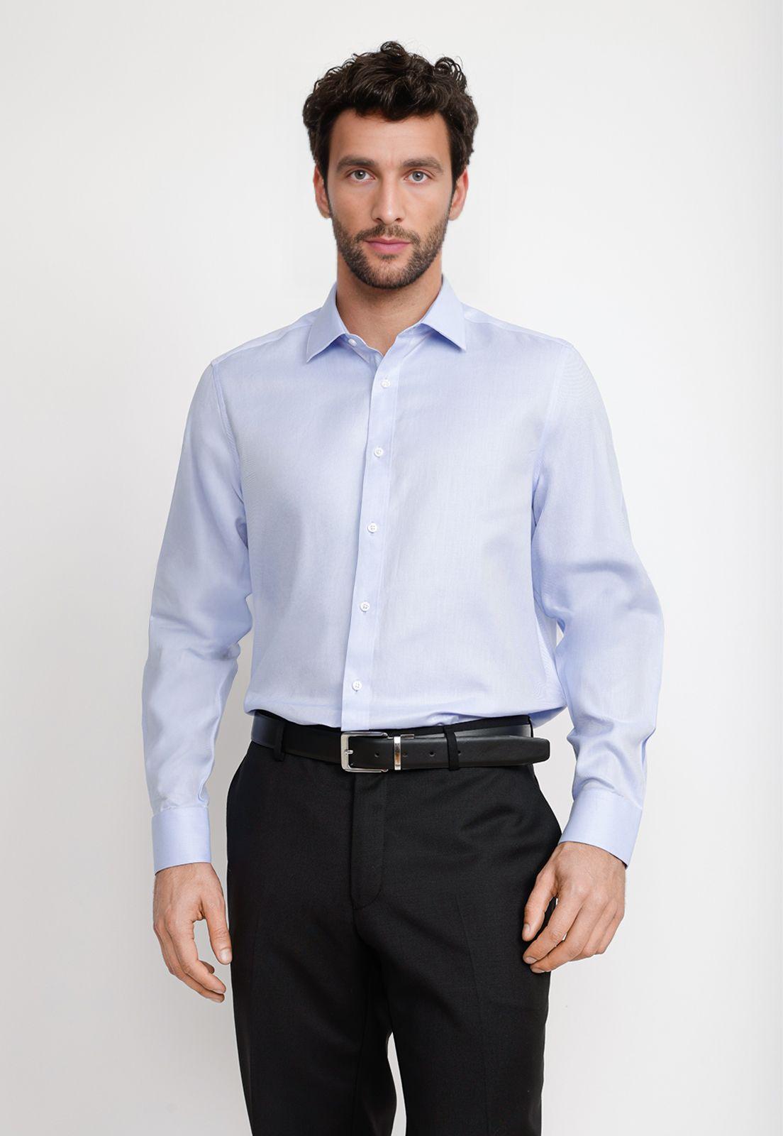 Camisa Hombre Formal Twill Classic Celeste-0