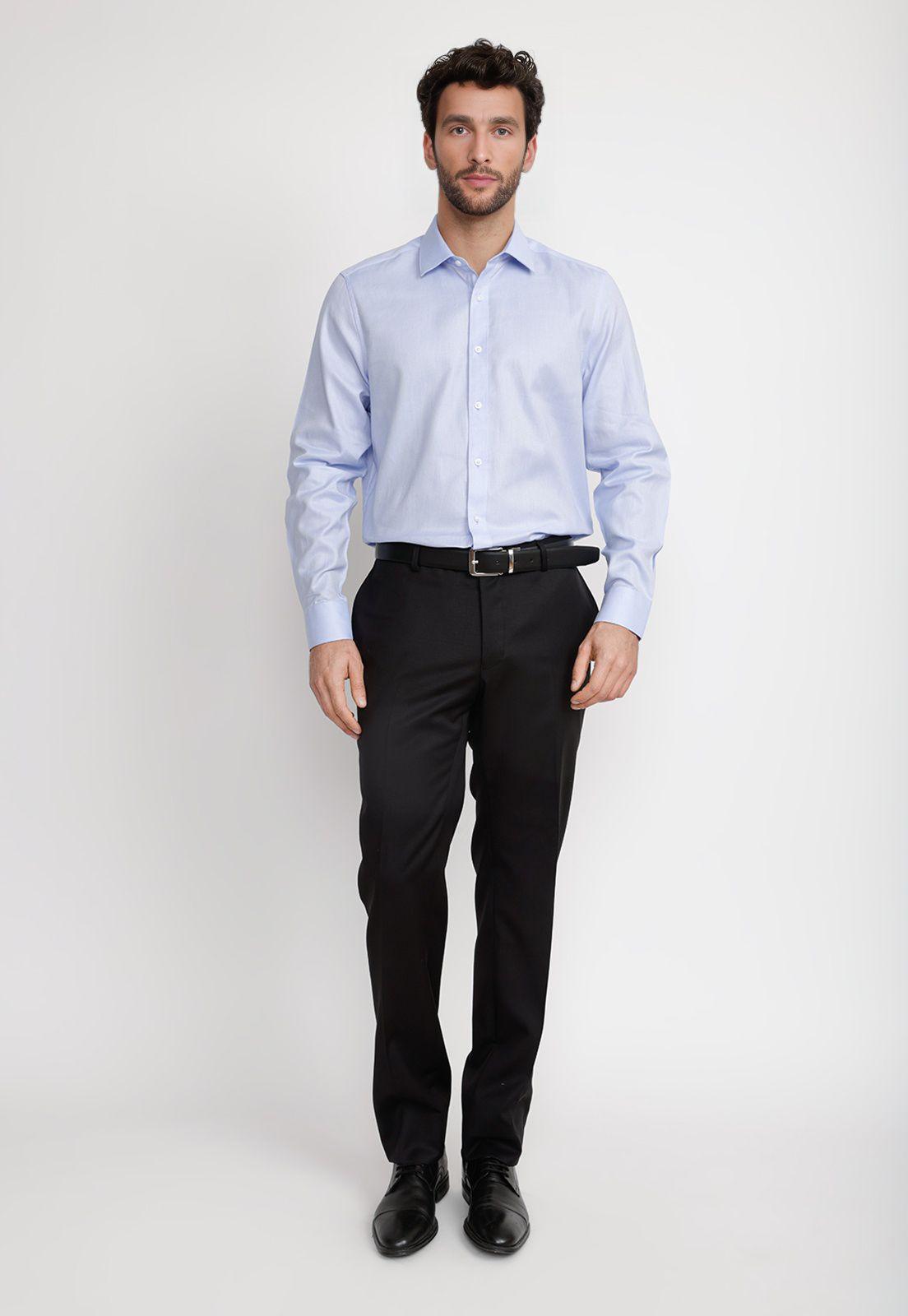 Camisa Hombre Formal Twill Classic Celeste-3