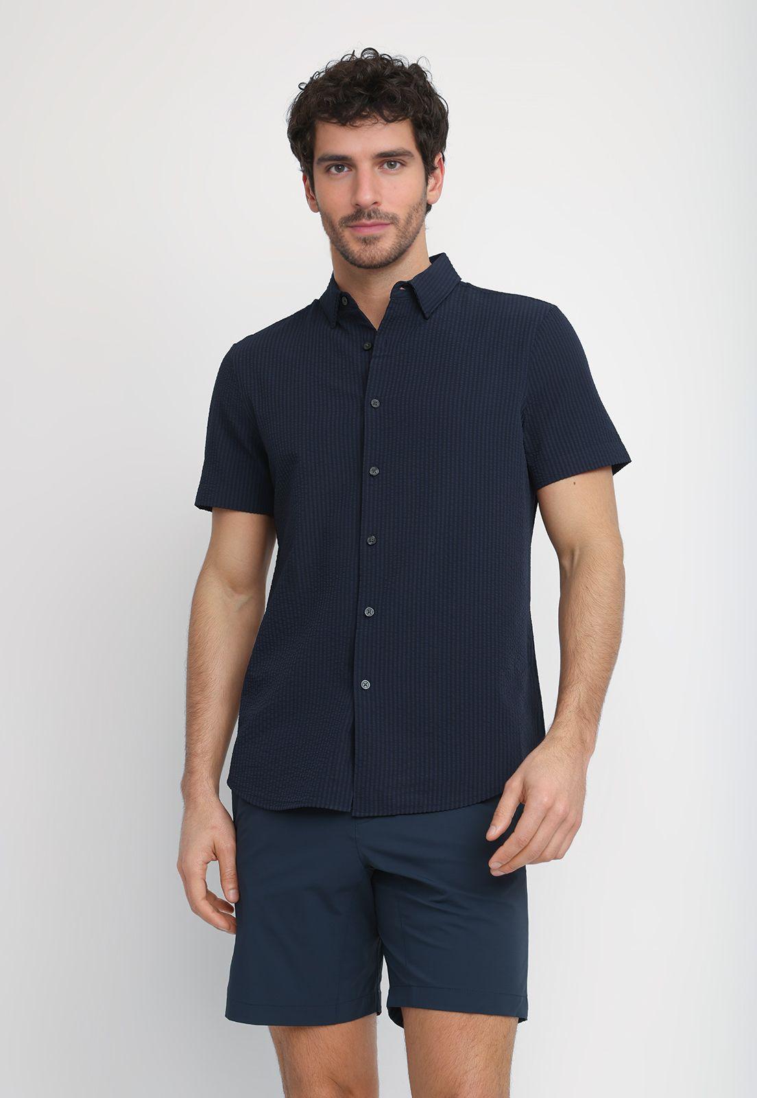 Camisa Hombre Manga Corta Navy 4KSW7006-0