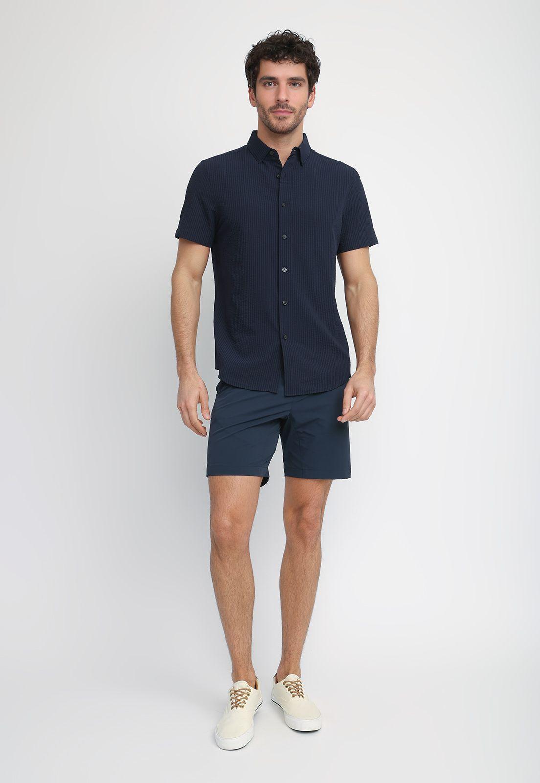 Camisa Hombre Manga Corta Navy 4KSW7006-3