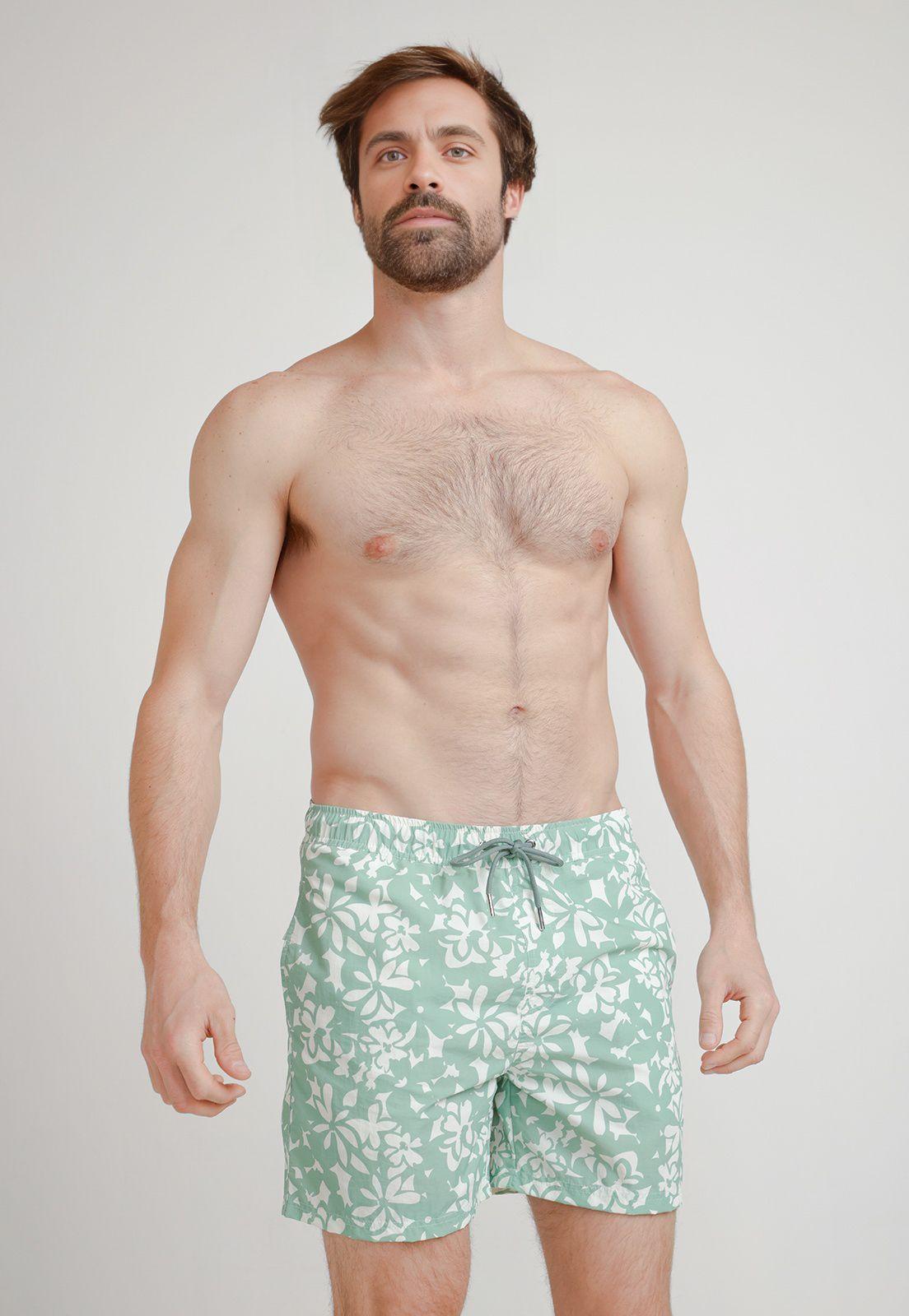 Traje De Baño Hombre Poliéster Estampado Slim Juma Menta-0
