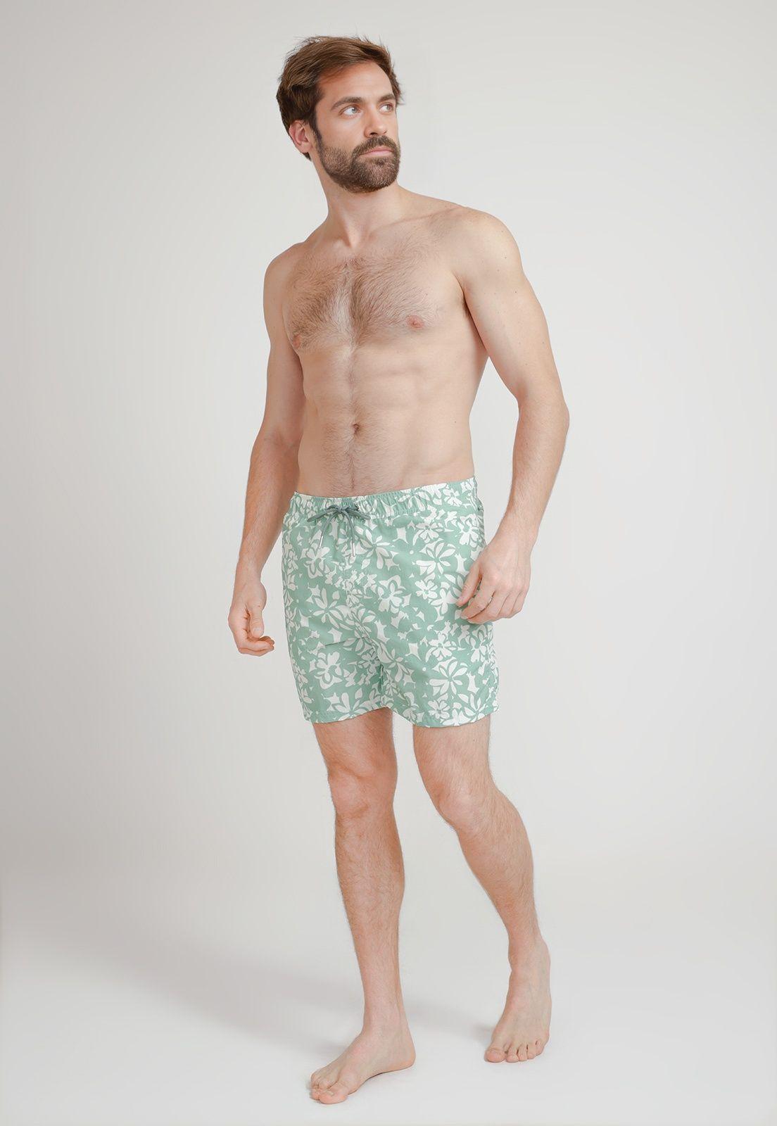 Traje De Baño Hombre Poliéster Estampado Slim Juma Menta-3