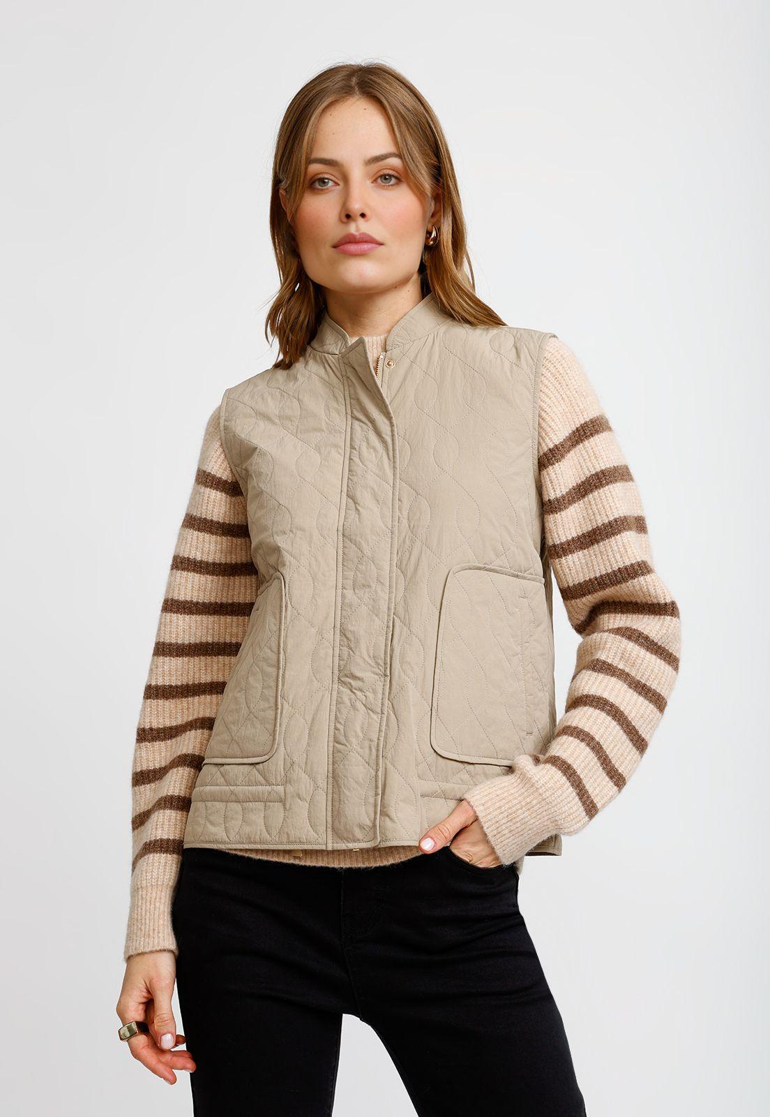 Parka Sin Mangas Taupe Angelina-0