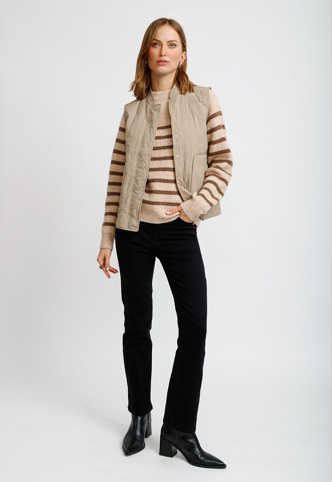 Parka Sin Mangas Taupe Angelina-3