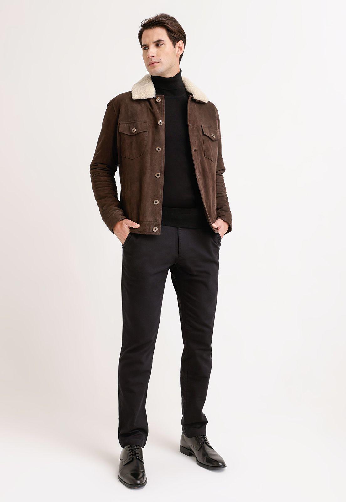 Chaqueta Cuero Suede Hombre-3