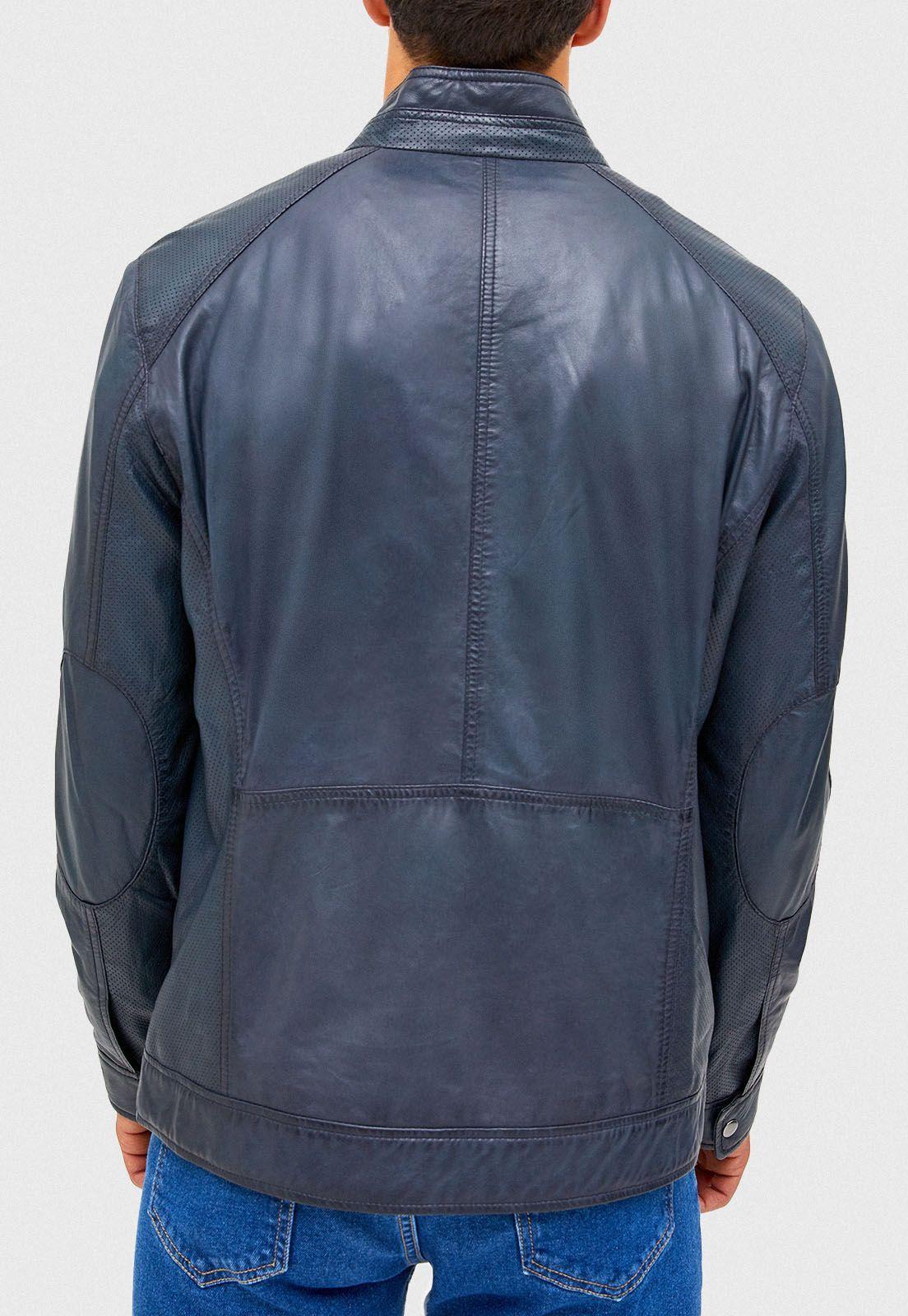 Chaqueta cuero Abele Azul Marino-1