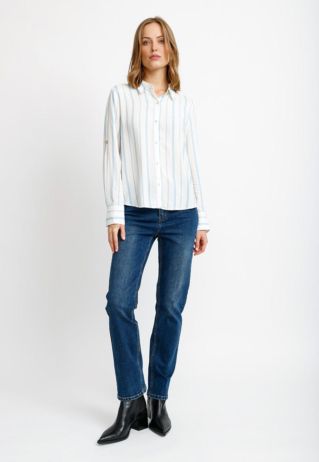 Blusa Rayada Celeste Abelina Mujer-3