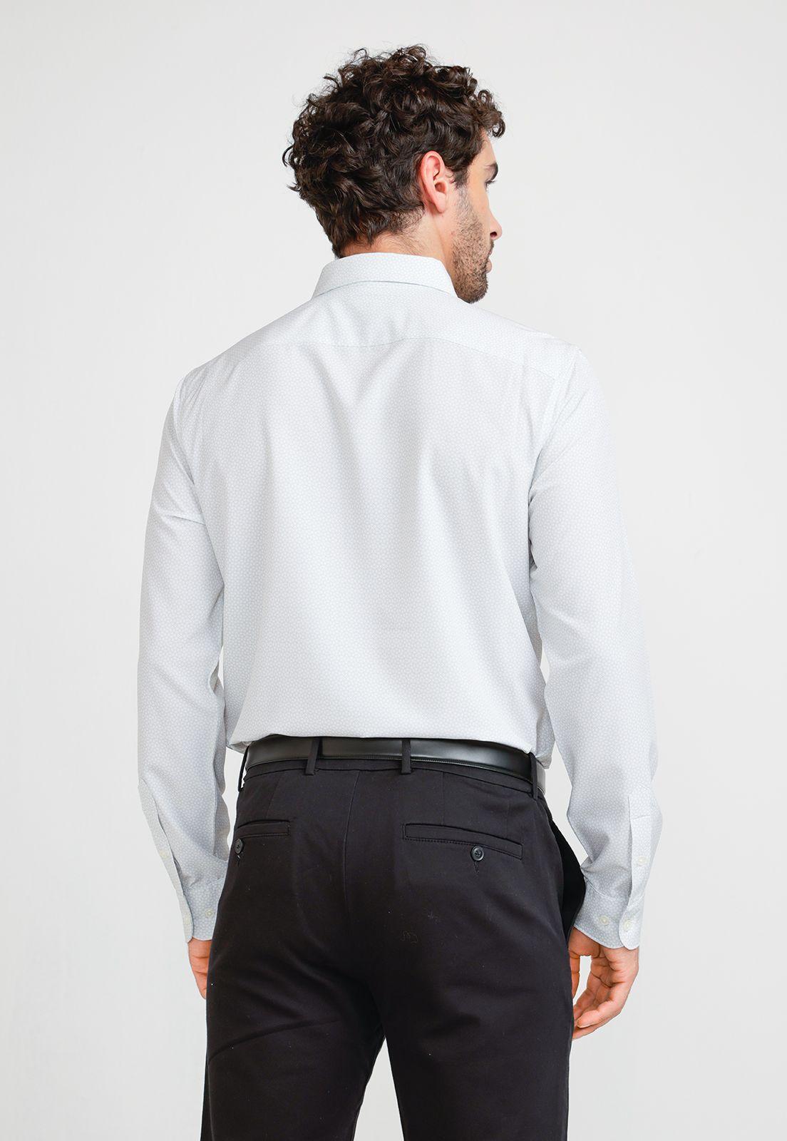 Camisa Hombre Total Stretch Estampada Beige-1