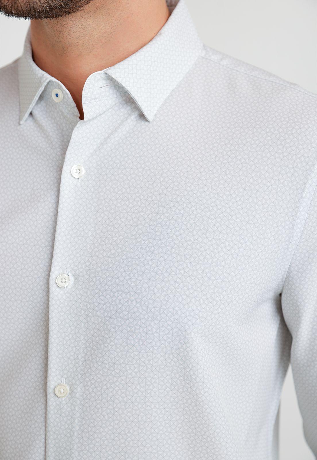 Camisa Hombre Total Stretch Estampada Beige-2