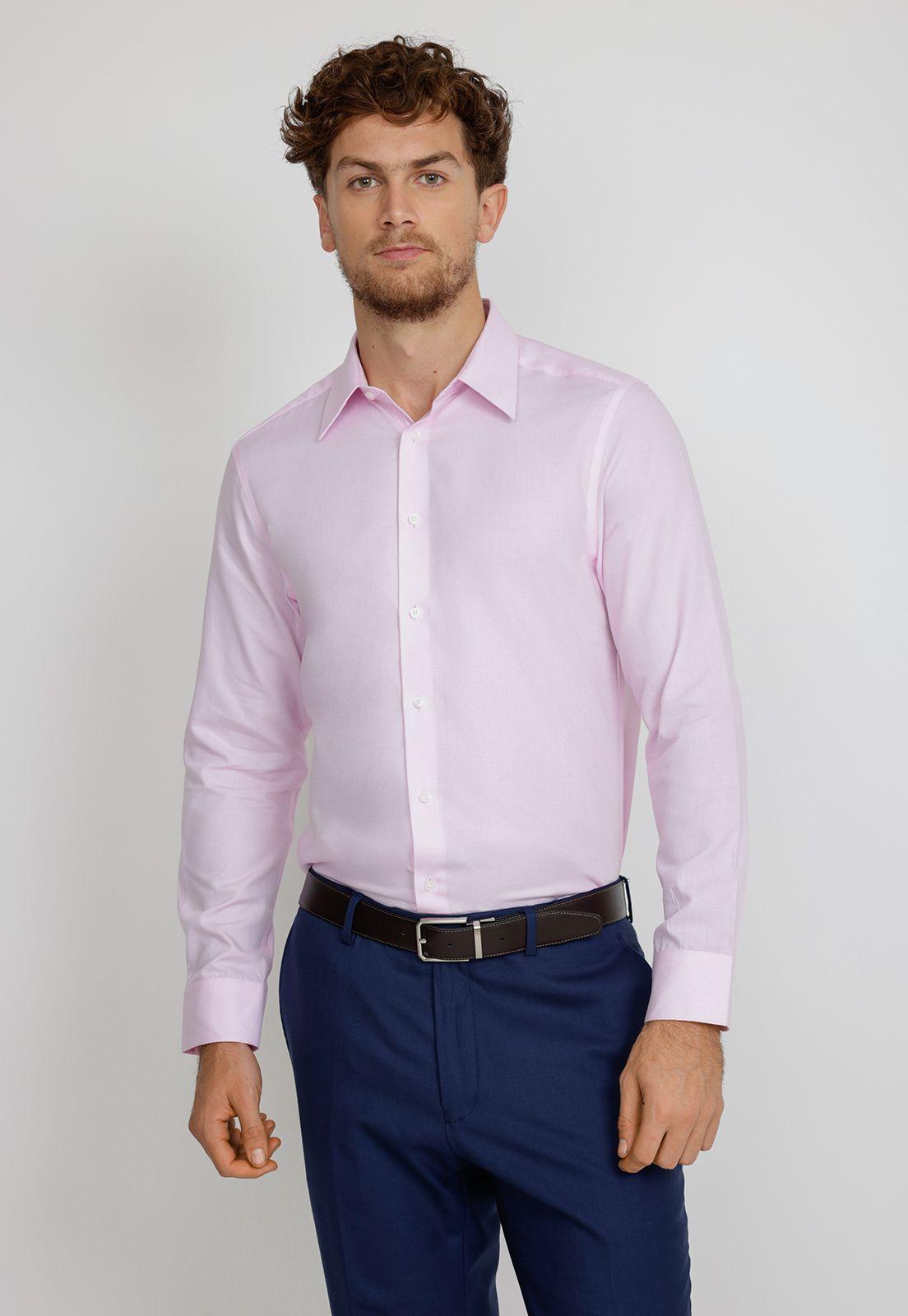 Camisa hombre formal executive microdiseño rosado-0
