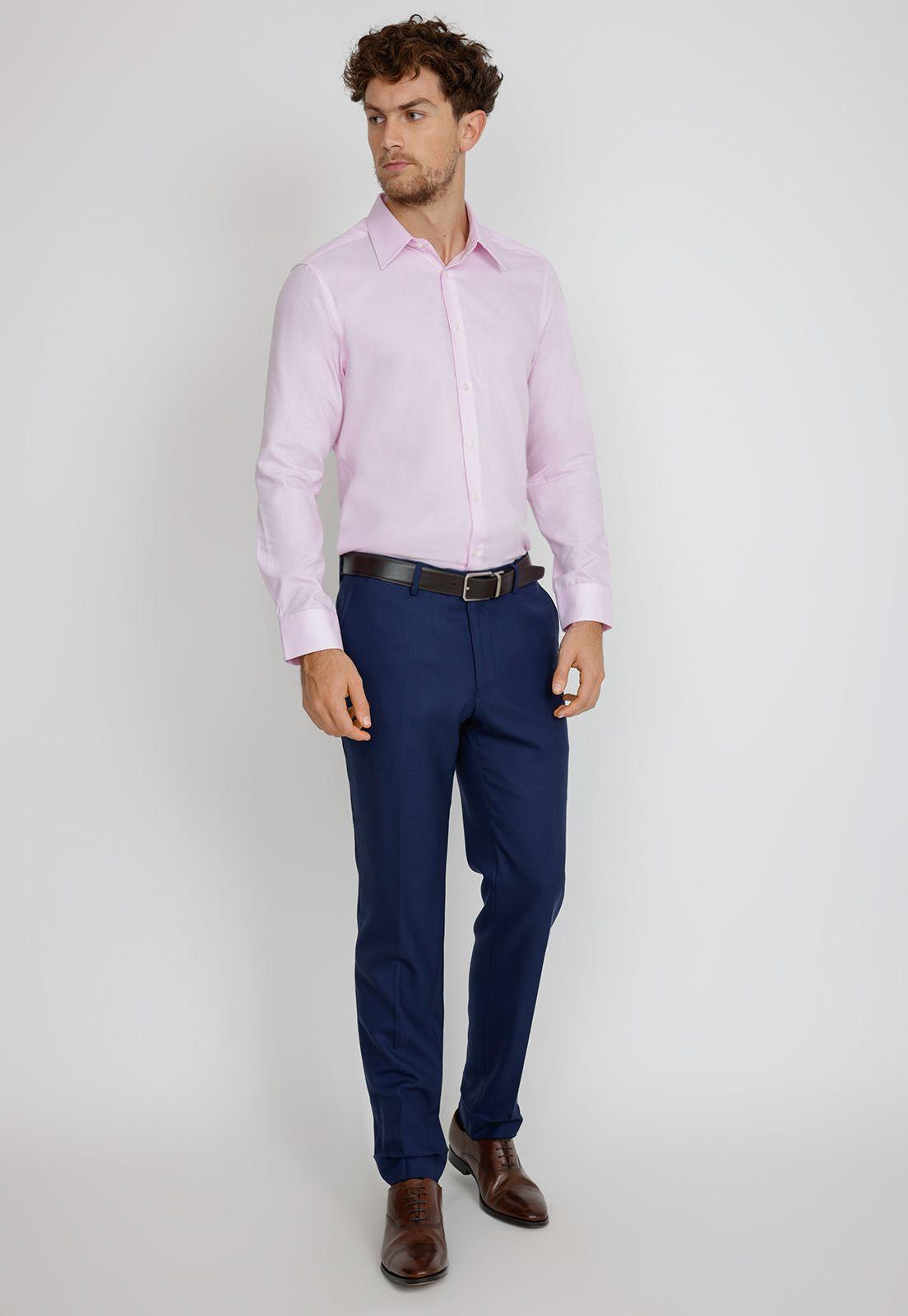 Camisa hombre formal executive microdiseño rosado-3