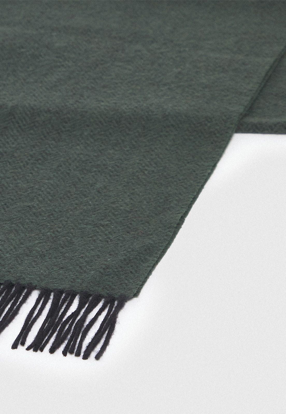 Bufanda Hombre Lana Merino Verde Oscuro-2
