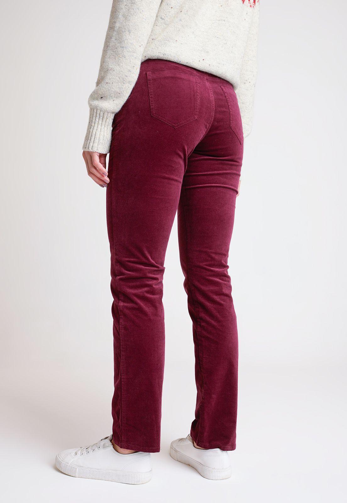 Pantalón De Mujer Modelo Essam Color Burdeo-1