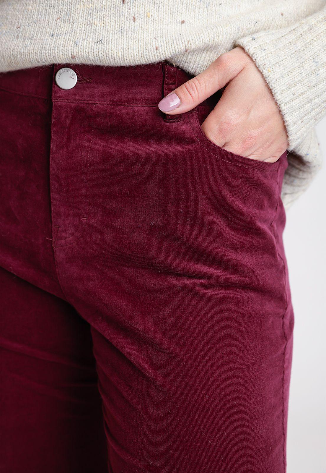 Pantalón De Mujer Modelo Essam Color Burdeo-2