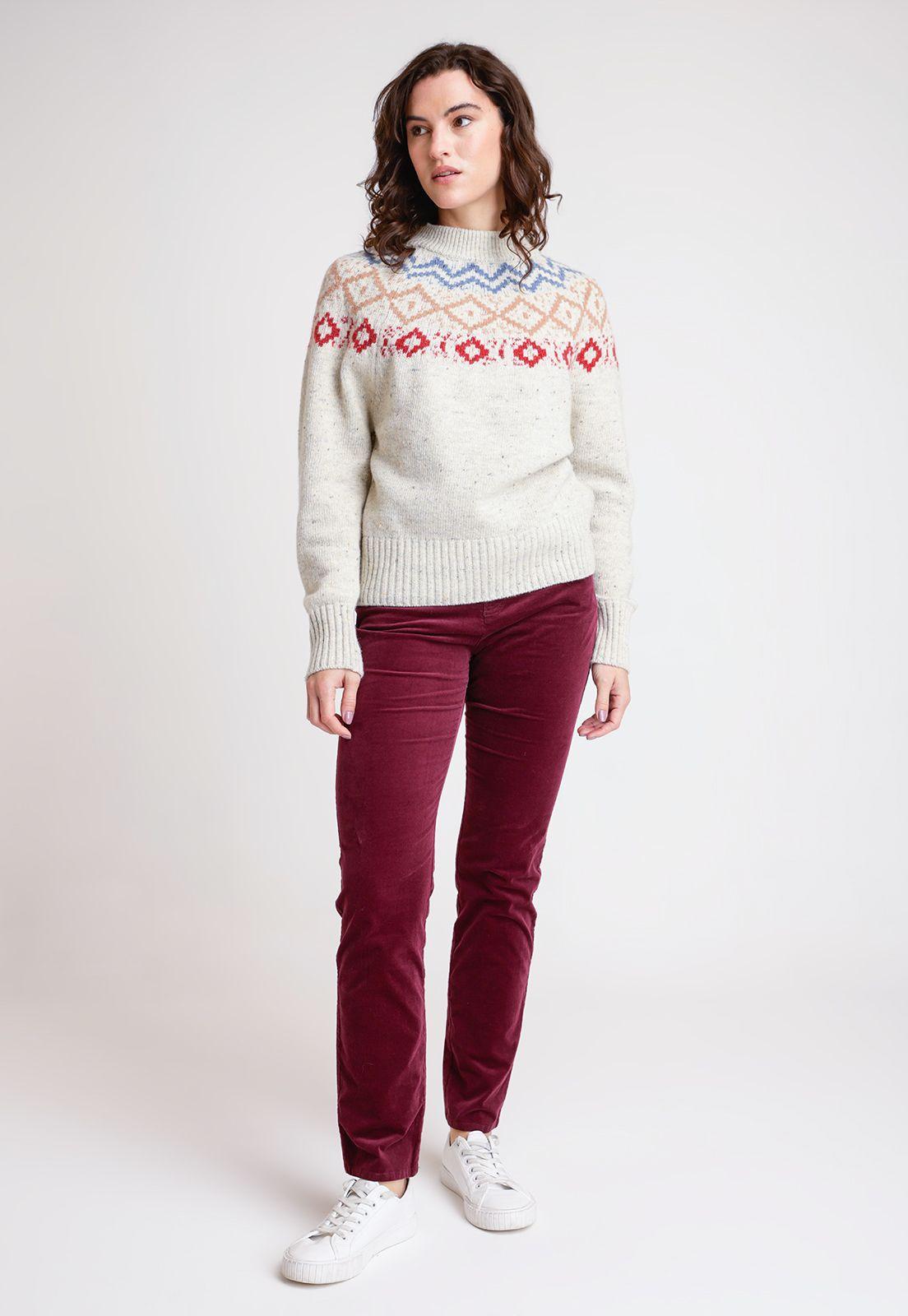Pantalón De Mujer Modelo Essam Color Burdeo-3