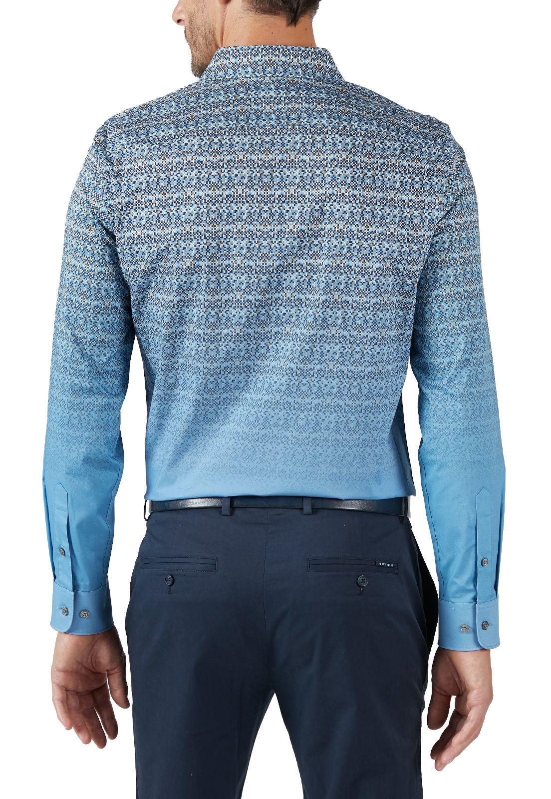 Camisa Estampada Degradé Celeste-1