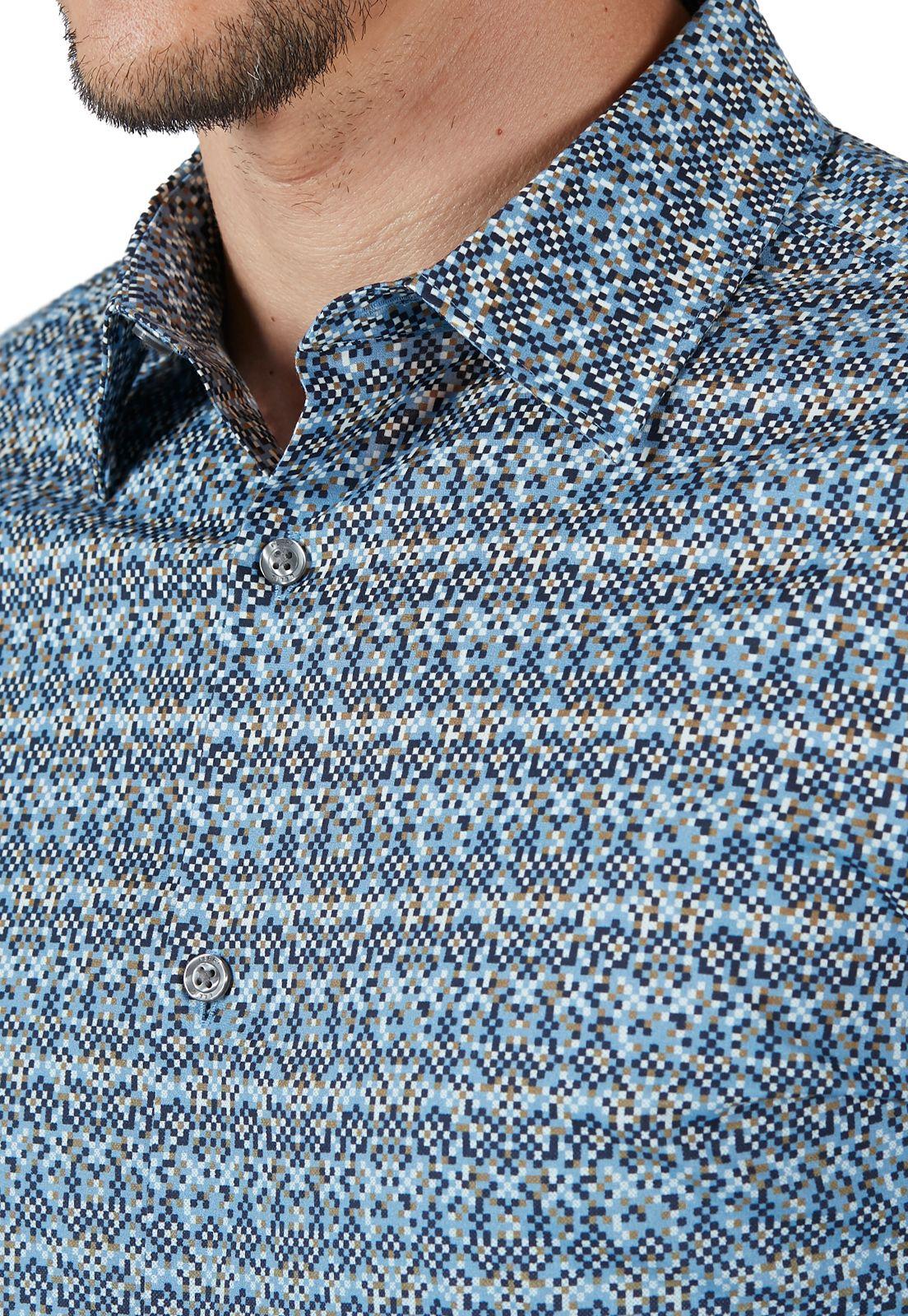 Camisa Estampada Degradé Celeste-2