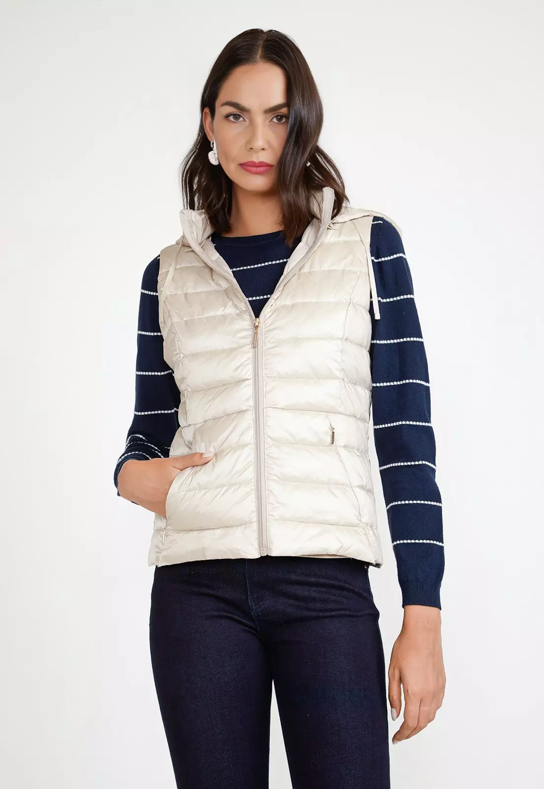 Parka Mujer Sin Mangas Serena Beige-0