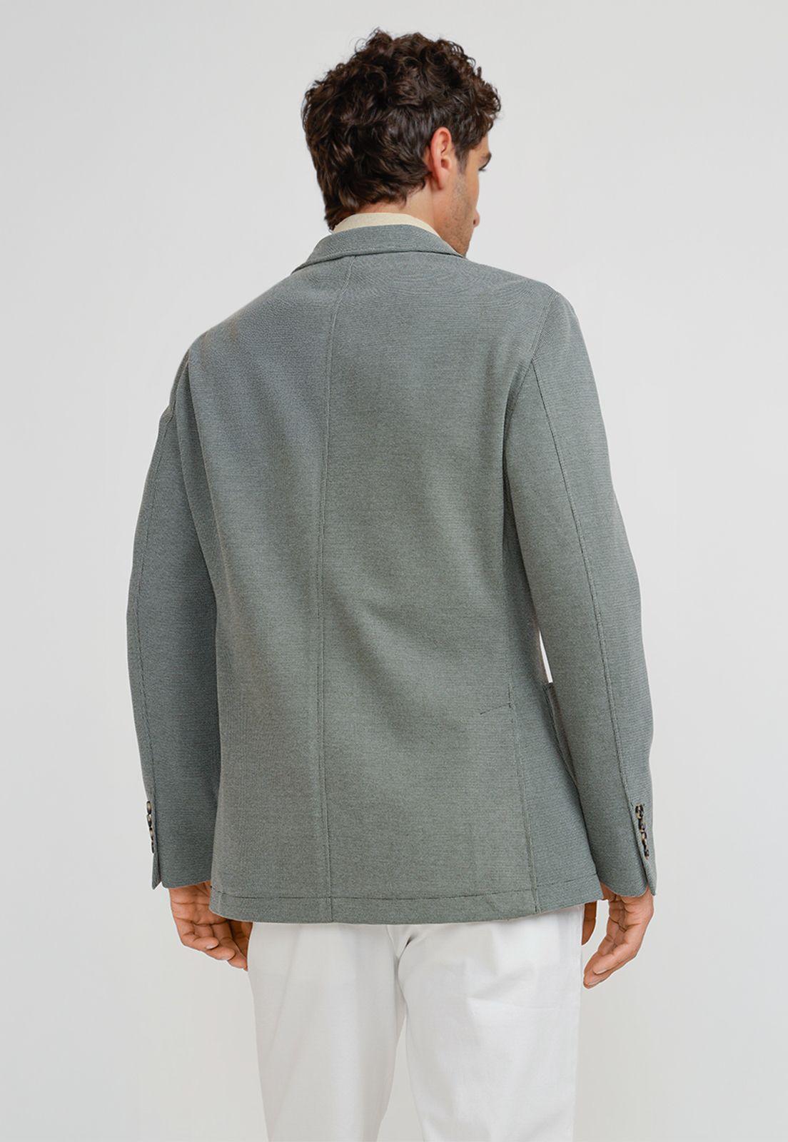 Chaqueta Hombre Tejida Basic Verde Melange-1