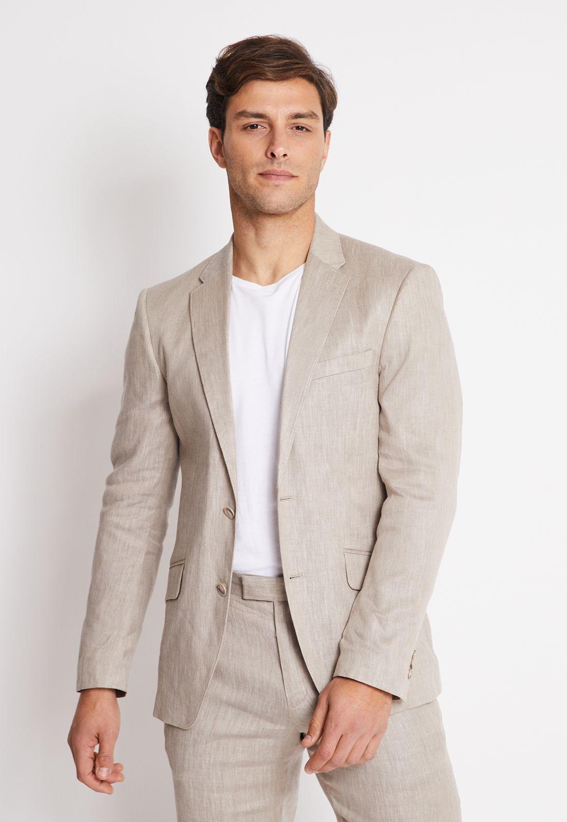 Chaqueta Hombre Lino Suit Separates Natural-0