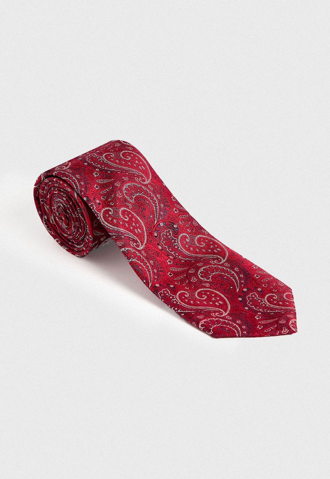Corbata hombre Formal Executive Seda Rojo -0
