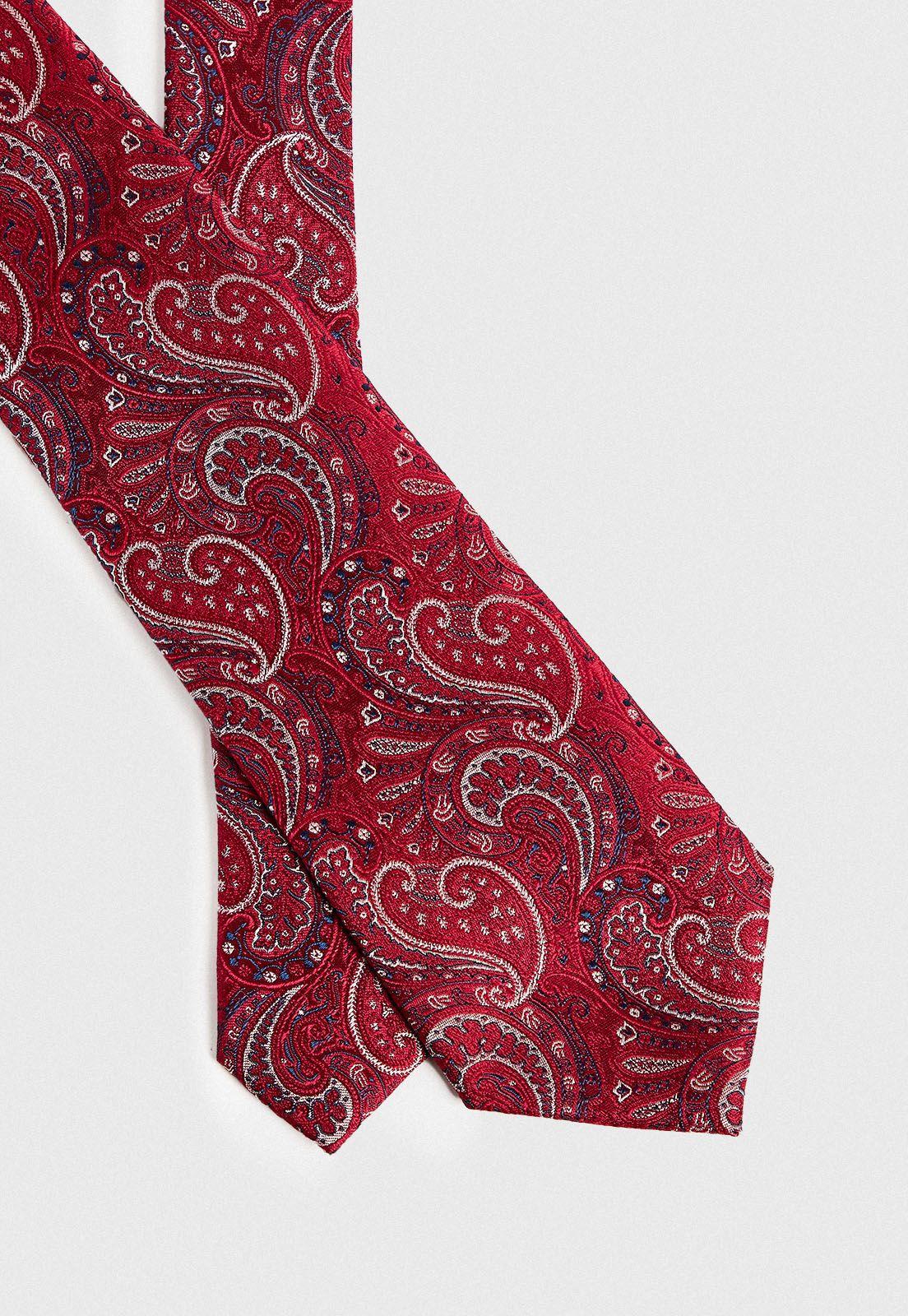 Corbata hombre Formal Executive Seda Rojo -1