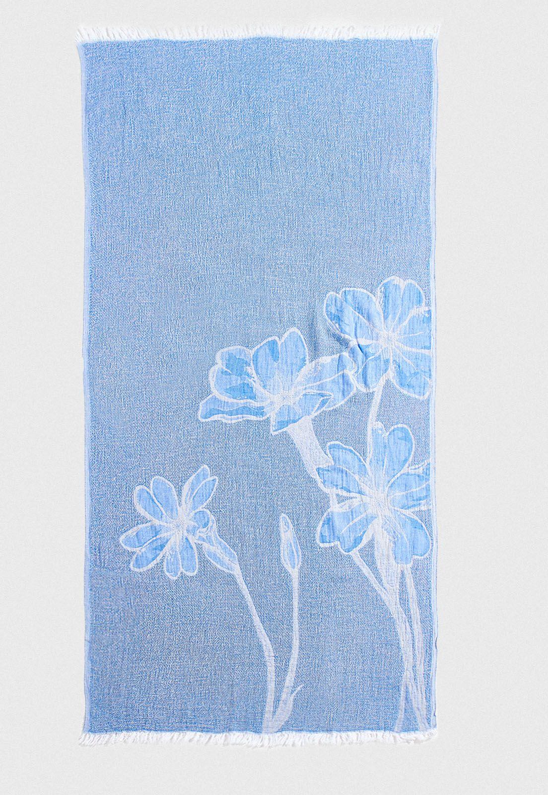 Toalla Playa Flora Azul-0