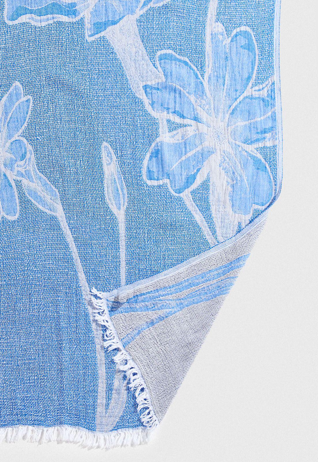 Toalla Playa Flora Azul-2