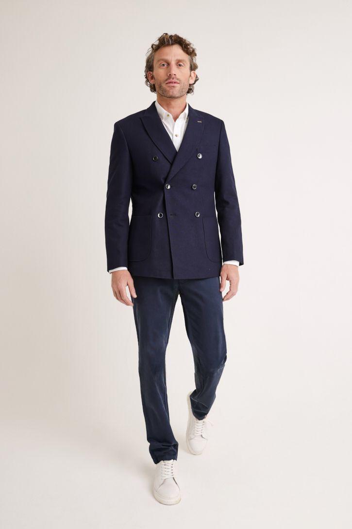 Chaqueta Hombre Algodón Espiga Slim Cross Azul Marino-3
