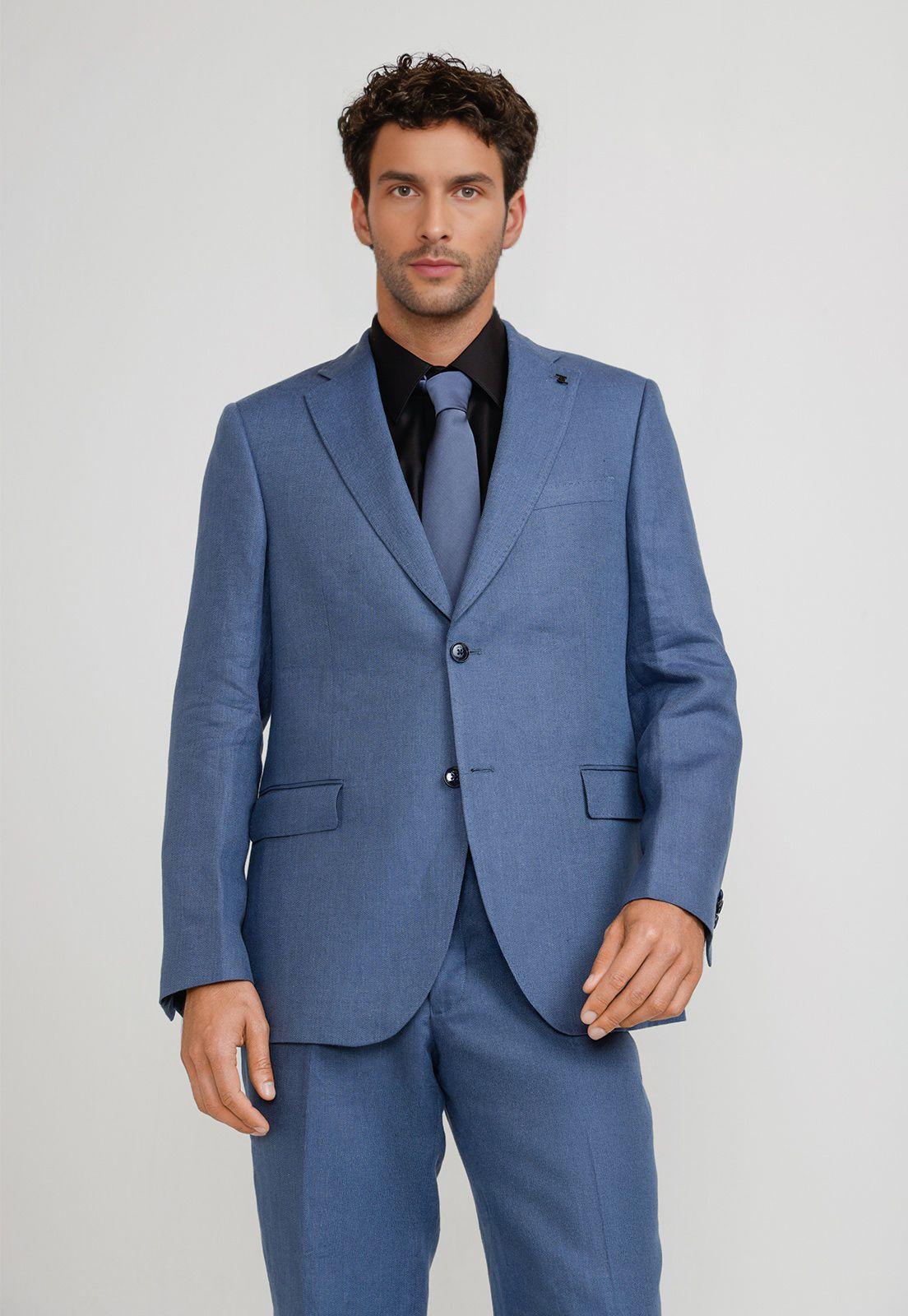 Chaqueta Hombre Formal Lino Mix&Color Azul-0