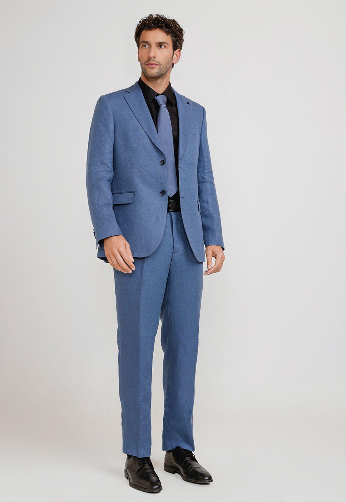 Chaqueta Hombre Formal Lino Mix&Color Azul-3