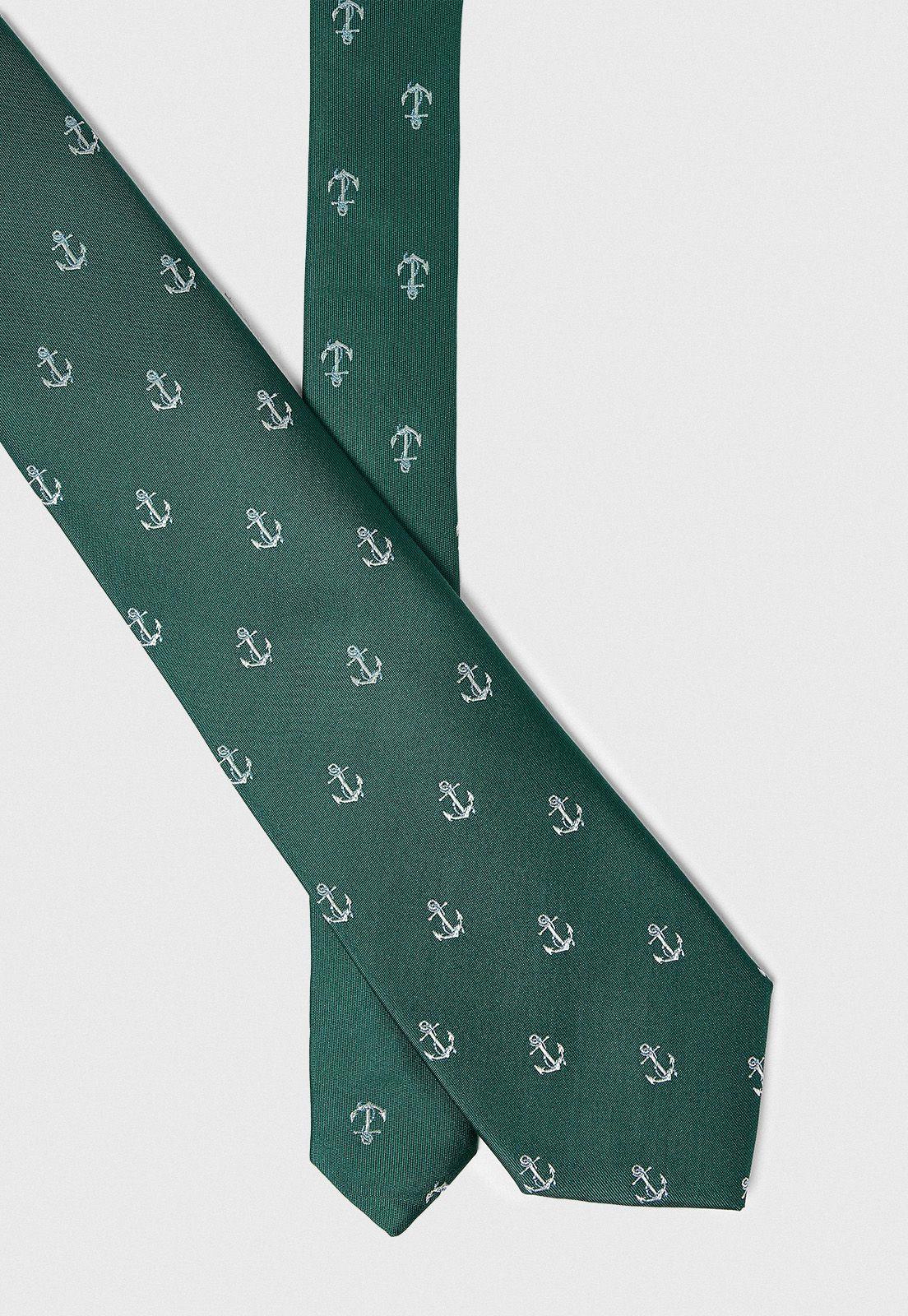 Corbata Hombre Formal Seda Fantasía Travel Verde-1