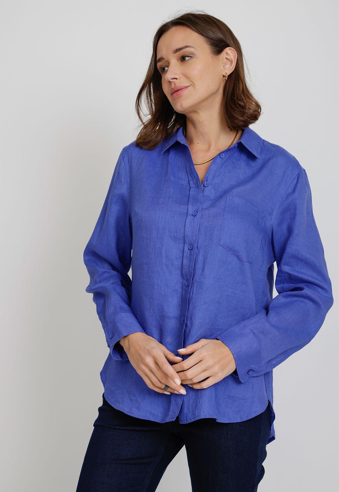Blusa De Lino Cea Azul-0