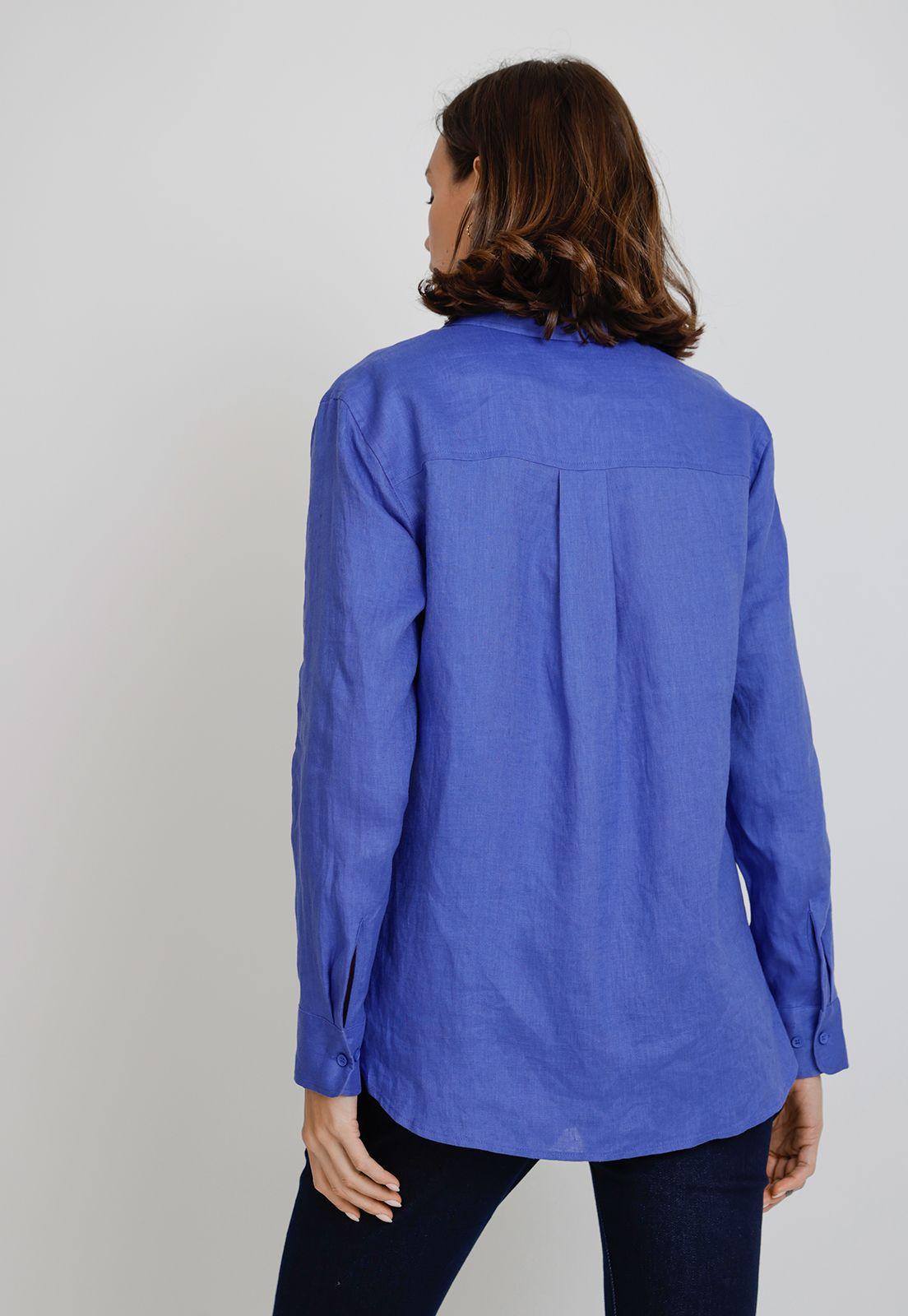 Blusa De Lino Cea Azul-1