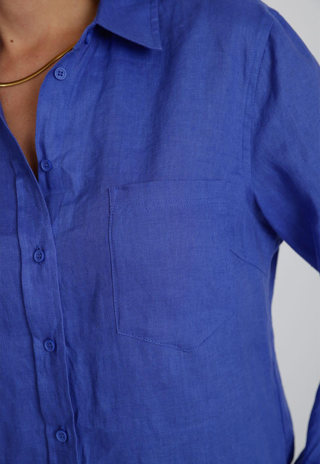 Blusa De Lino Cea Azul-2