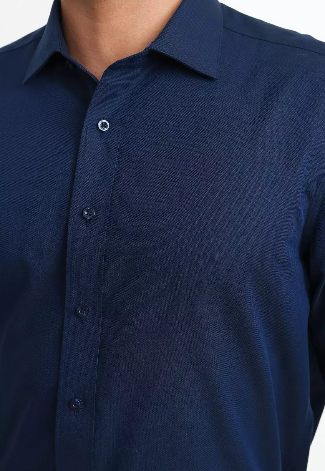 Camisa Hombre Formal Algodón Non Iron Azul Marino-2