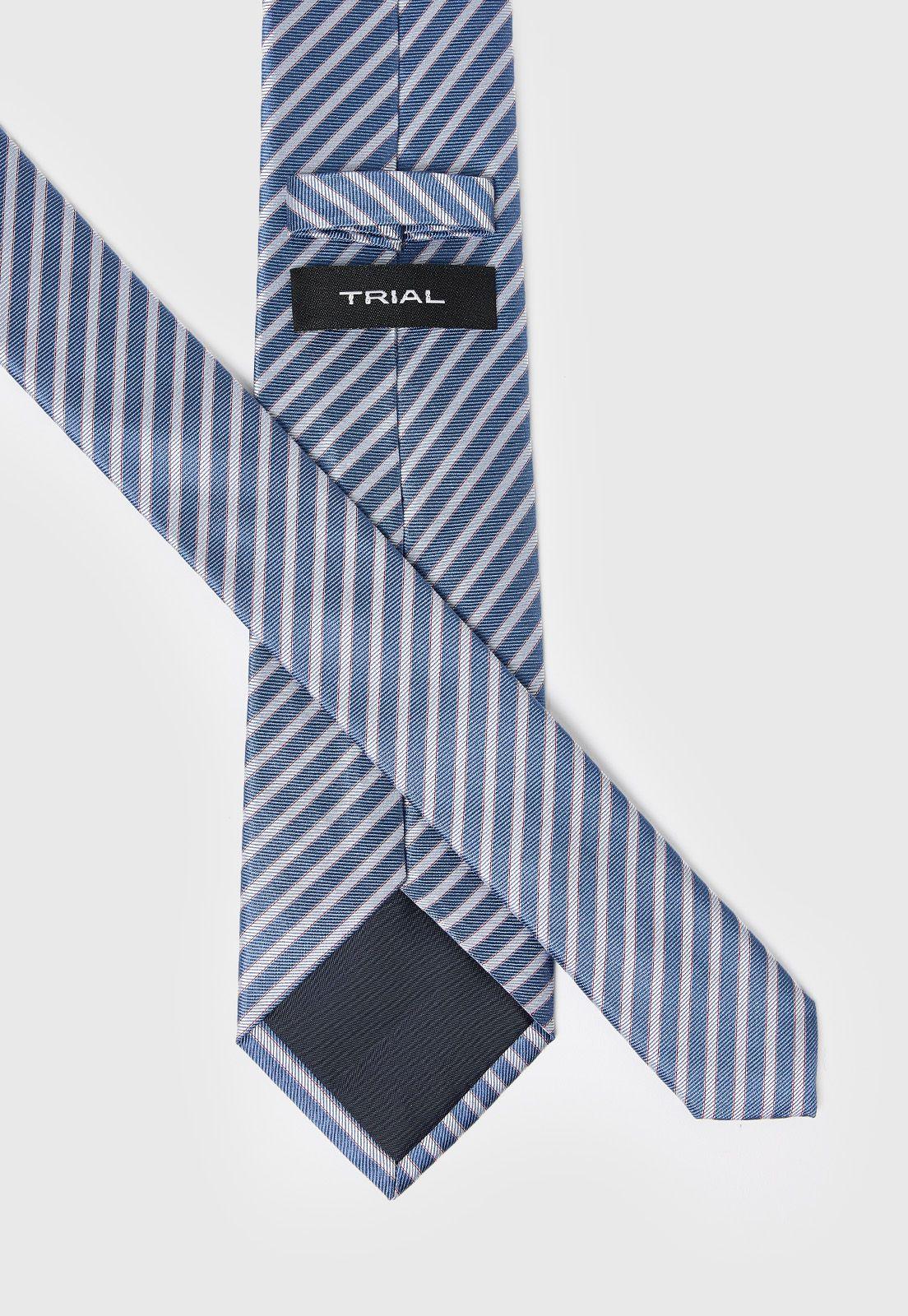 Corbata Formal Hombre Seda Rayas Classic Celeste-2