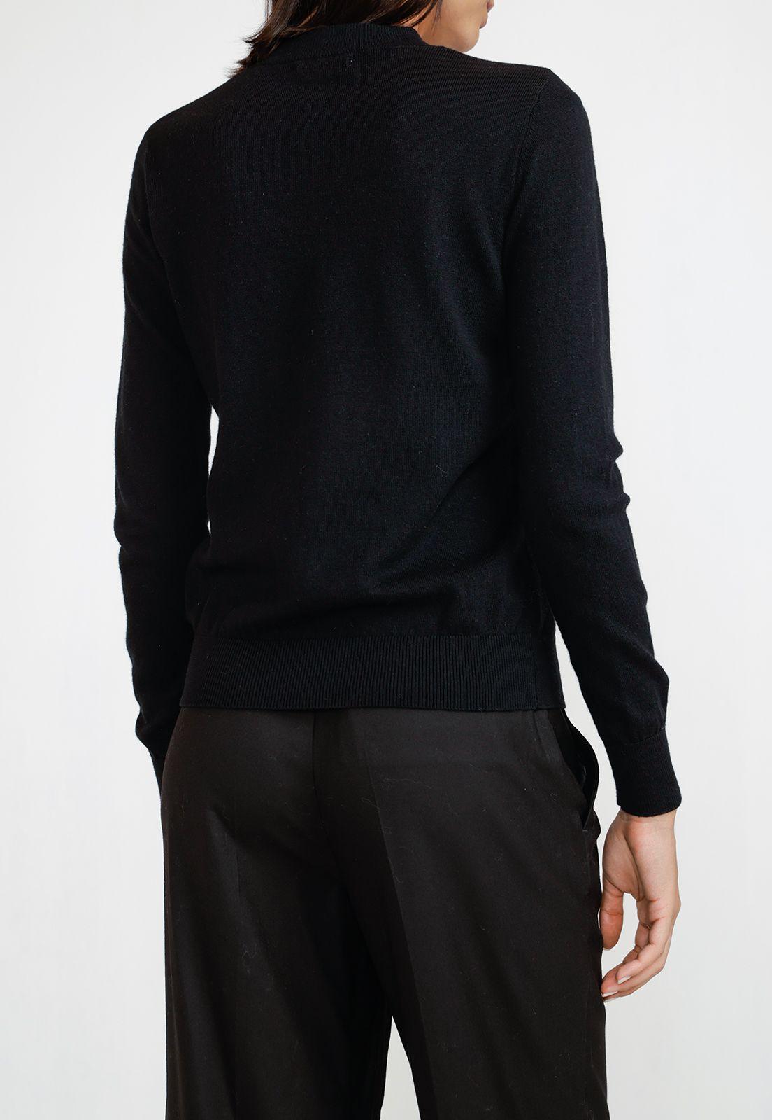 Sweater Mujer Algodón Negro-1