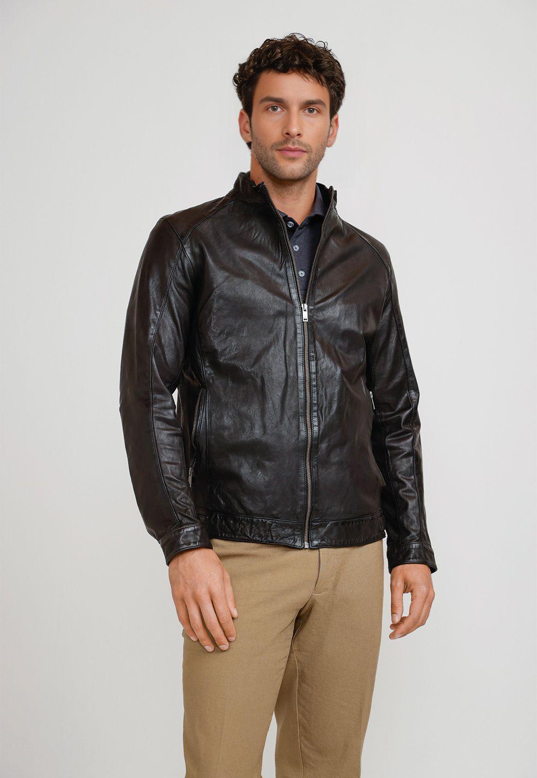 Chaqueta Cuero Amancio Negro-0