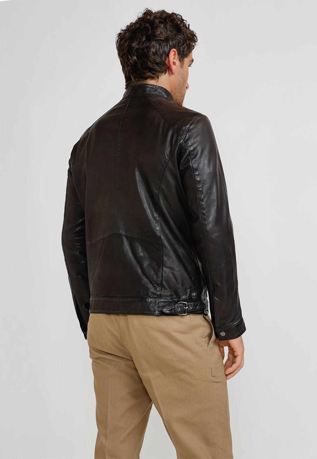 Chaqueta Cuero Amancio Negro-1