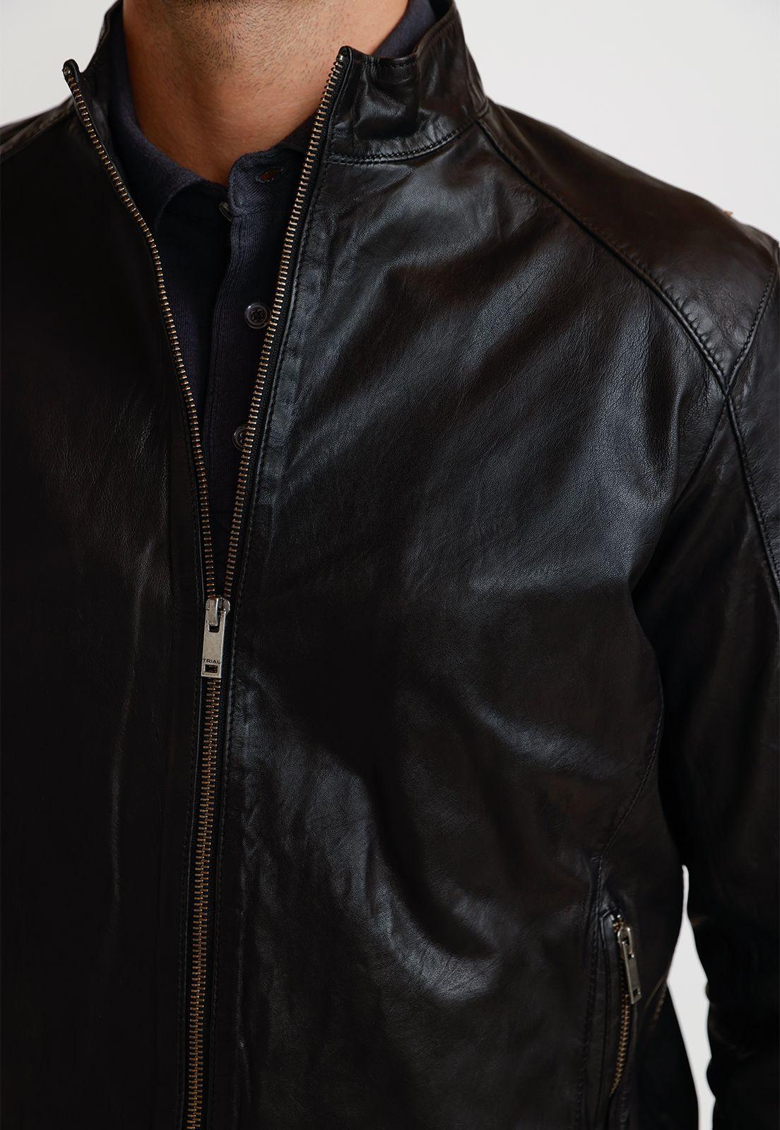 Chaqueta Cuero Amancio Negro-2