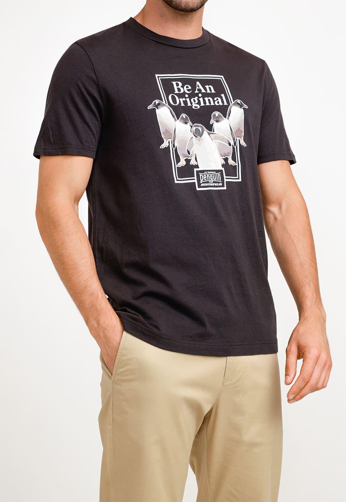 Polera De Hombre Algodón Estampado Negro-0