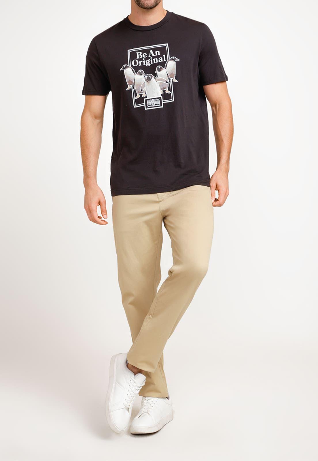 Polera De Hombre Algodón Estampado Negro-3
