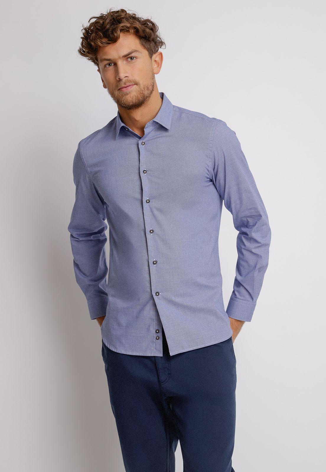 Camisa  hombre Slim Fit Europe Algodón Gris-0