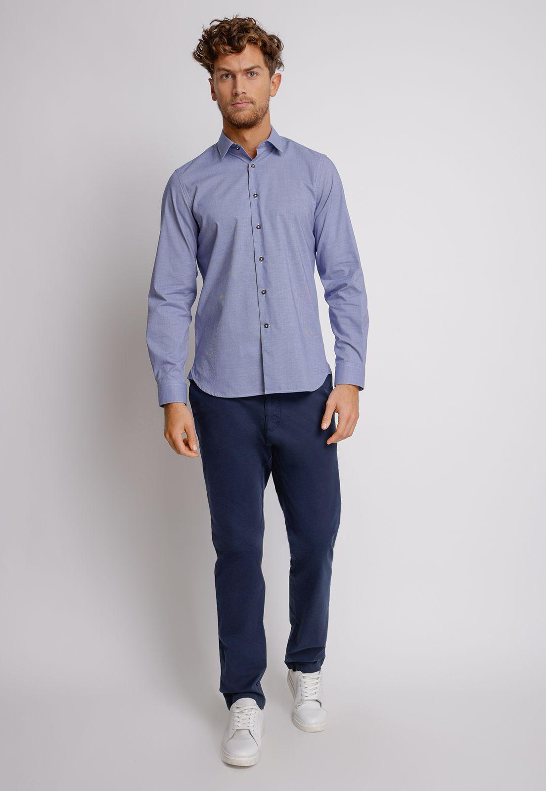 Camisa  hombre Slim Fit Europe Algodón Gris-3